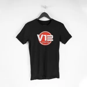 3D 2 color V12 Logo Tee -Black